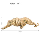 DecorBites™ Golden Leopard Resin Panther Figurine: Luxury Home Office Decor & Gift