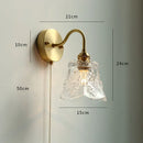DecorBites™ Glass Copper LED Wall Lights with Pull Chain Switch for Home Bedroom Bathroom Mirror