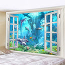 DecorBites™ Dolphin Psychedelic Tapestry: Bohemian Underwater Wall Hanging for Home Decoration
