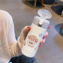DecorBites™ Cute Insulated Straw Cup Thermal Water Bottle Stainless Steel Vacuum Flask