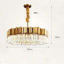 DecorBites™ Golden Stainless Steel Crystal Chandelier for Elegant Foyer Lighting
