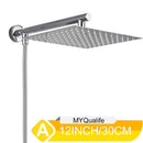 DecorBites™ 10" Square Rainfall Shower Head Set with Stainless Steel Hose
