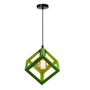 DecorBites™ Geometric Cube Pendant Lights Trio Metal Shades Square Ceiling Lamps