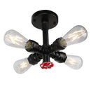 DecorBites™ Industrial Brass Ceiling Chandelier with Edison Bulbs