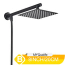 DecorBites™ 10" Square Rainfall Shower Head Set with Stainless Steel Hose
