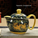 DecorBites™ Dragon Teapot Tea Set, Porcelain Kung Fu Teaware for Puer Oolong Ceremony