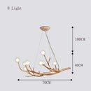 Bronze branch glass bubble chandelier dining room led glass light