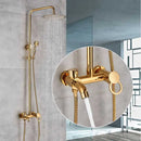 DecorBites™ Brass Rainfall Shower Faucet Single Handle Mixer Tap Wall Mount Bathroom Set