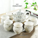 DecorBites™ Dragon Teapot Tea Set, Porcelain Kung Fu Teaware for Puer Oolong Ceremony