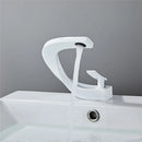 DecorBites™ Gold & White Bathroom Basin Faucet Deck Mounted Sink Tap, Brass with Rose Gold Accent