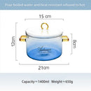 DecorBites™ Gradient Color Glass Saucepan Pot | Heat-Resistant Casserole Cookware
