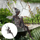 Tudor And Turek Resin Sitting Fairy Statue Garden Decorative Porch Figurine Angel Sculpture for Yard Home Garden Decoration