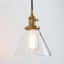DecorBites™ Funnel Flared Glass Clear Glass Pendant Light Fixture