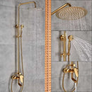 DecorBites™ Golden Shower Faucet Set with 8" Rainfall Shower, Wall Mounted Hand Shower