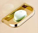 DecorBites™ Gold Brass Bathroom Hardware Set: Paper Holder, Towel Bar, Soap Basket, Towel Rack