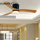 DecorBites™ 36" Wooden White Ceiling Fan with Remote Control - Modern Indoor Solid Wood Fan