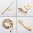 DecorBites™ Golden 8" Rainfall Shower Faucet Set with Handshower - Wall Mounted Luxury Mixer Tap
