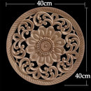Round Wood Applique Wood Decal Wood Mouldings Onlay Unpainted European Carving Long Floral Wooden Furniture Decoration Corner