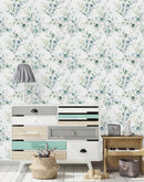 Fashionable Green Watercolor Leaves Wallpaper Smart