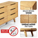 Harmony Solid Wood Dresser with 6 Drawers