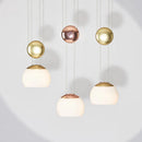DecorBites™ JOJO Modern LED Glass Pendant Lamp, Adjustable Height, Gold Nightstand Light