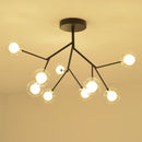 DecorBites™ Heracleum Firefly Glass Ball Chandelier: Gold Luxury Lighting for Dining Kitchen Staircase