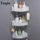 DecorBites™ Brushed Gold Aluminum Bathroom Corner Shelf Wall Mounted Shower Shampoo Holder