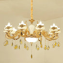 DecorBites™ Gold Crystal LED Chandelier: Elegant Lighting for Living Room, Hotel, or Villa Hall