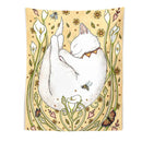 DecorBites™ Cute Cat Botanical Flower Ins Style Cartoon Wall Art Tapestries for Home Decor