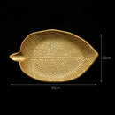 DecorBites™ Gold Leaf Plate: Luxury Decorative Tray for Jewelry, Candy, Fruit & Trinkets