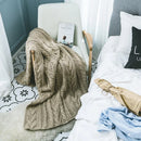 DecorBites™ Khaki Beige Chunky Knit Wool Blanket