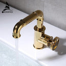 DecorBites™ Gold Brass Basin Faucet: Hot & Cold Water Mixer Tap for Modern Bathrooms