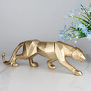 Black panther animal statue Resin abstract Geometric Style Decor Crafts Modern home livingroom office desktop Sculpture Ornament