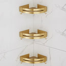 DecorBites™ Brushed Gold Aluminum Corner Shower Shelf with Soap Dish