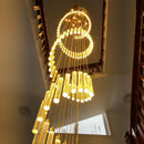 DecorBites™ Golden LED Crystal Chandelier for Living Room Staircase