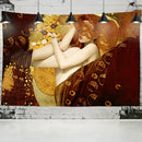 DecorBites™ Gold Kiss Oil Painting Tapestry Wall Hanging Art Blanket
