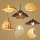 DecorBites™ Chinese Rattan Pendant Lights Hand-woven Straw Hat Lampshade Ceiling Chandelier