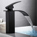 DecorBites™ Gold Black Waterfall Basin Faucet Mixer Tap Hot Cold Sink Brass Bathroom