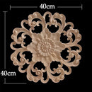 Round Wood Applique Wood Decal Wood Mouldings Onlay Unpainted European Carving Long Floral Wooden Furniture Decoration Corner