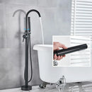 DecorBites™ Black Dual Handle Freestanding Bathtub Faucet Set Floor Standing Bath Mixer Tap