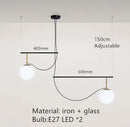 DecorBites™ Glass Ball Pendant Light for Bedroom Bar Cafe Decor - Multi-Light Post-Modern Glass Lighting