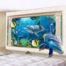 DecorBites™ Dolphin Psychedelic Tapestry: Bohemian Underwater Wall Hanging for Home Decoration