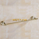 DecorBites™ Golden Crystal Single Towel Bar - Stainless Steel Bathroom Rack