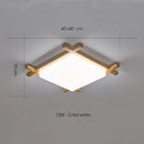DecorBites™ Japanese Wood Ceiling Light Tatami Lamp Flush Mount Living Room Bedroom Square