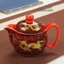 DecorBites™ Dragon Teapot Tea Set, Porcelain Kung Fu Teaware for Puer Oolong Ceremony