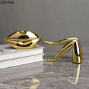 DecorBites™ Gilded Lips & Leg Resin Figurines Sculpture for Modern Home Decor