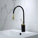 DecorBites™ Brushed Gold Basin Faucet Hot Cold Swivel Sink Water Crane