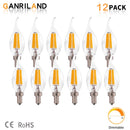 DecorBites™ Dimmable Chandelier LED Bulbs E12 E14 Candelabra Flame Bent Tip 60W Equivalent