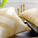 DecorBites™ Gold Geometry Cut Velvet Embroidered Lumbar Pillow Cover Chic Style 35x50cm