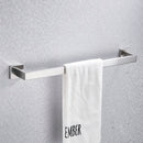 DecorBites™ Brushed Nickel Bathroom Hardware Set: Robe Hook, Towel Rail, Bar Rack, Shelf, Tissue Holder